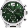 Junkers Tante JU Analog Quarz Uhr Saphirglas (grün-silber)